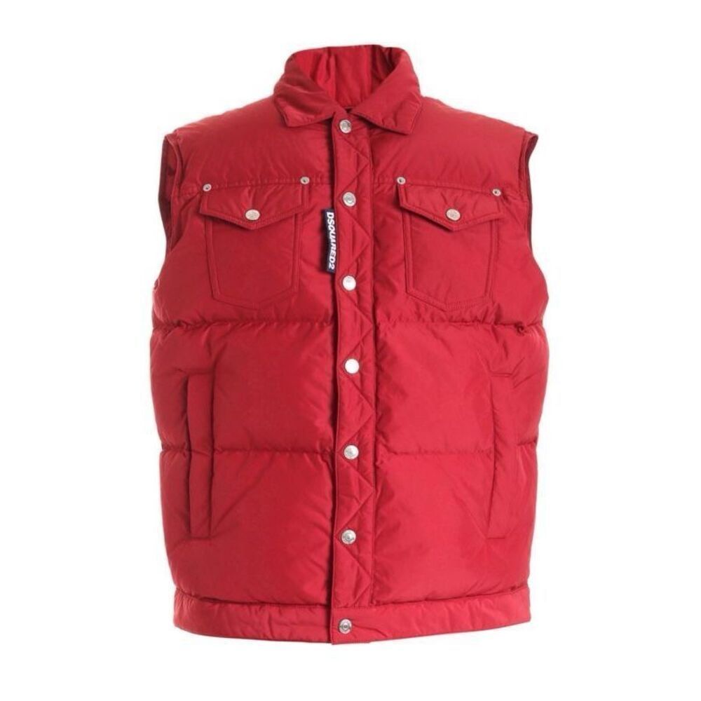 Dsquared2 Red Down Quilted Vest size 46 Italian NEW NWT